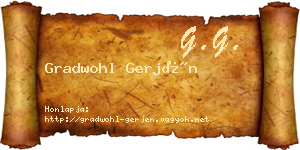 Gradwohl Gerjén névjegykártya